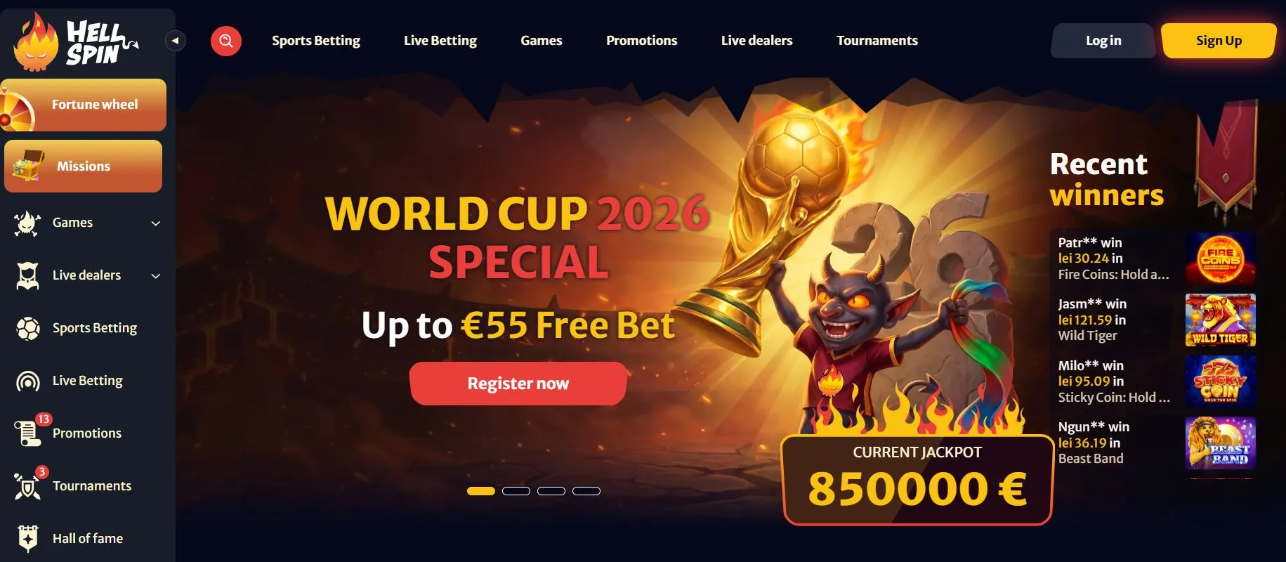 cazinouri online străine în România Hellspin